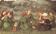 Sir Edward Coley Burne-jones,Bart.,ARA,RWS Green Summer (mk46) oil painting on canvas